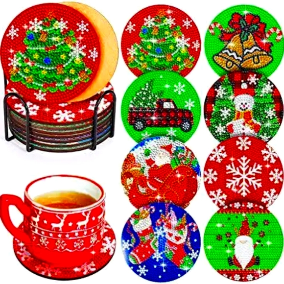 Diamond Supply Co. Other - Completed 8 Piece Christmas Coasters